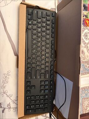 NWOT Black Wired USB Keyboard - Compact Full-Size Layout